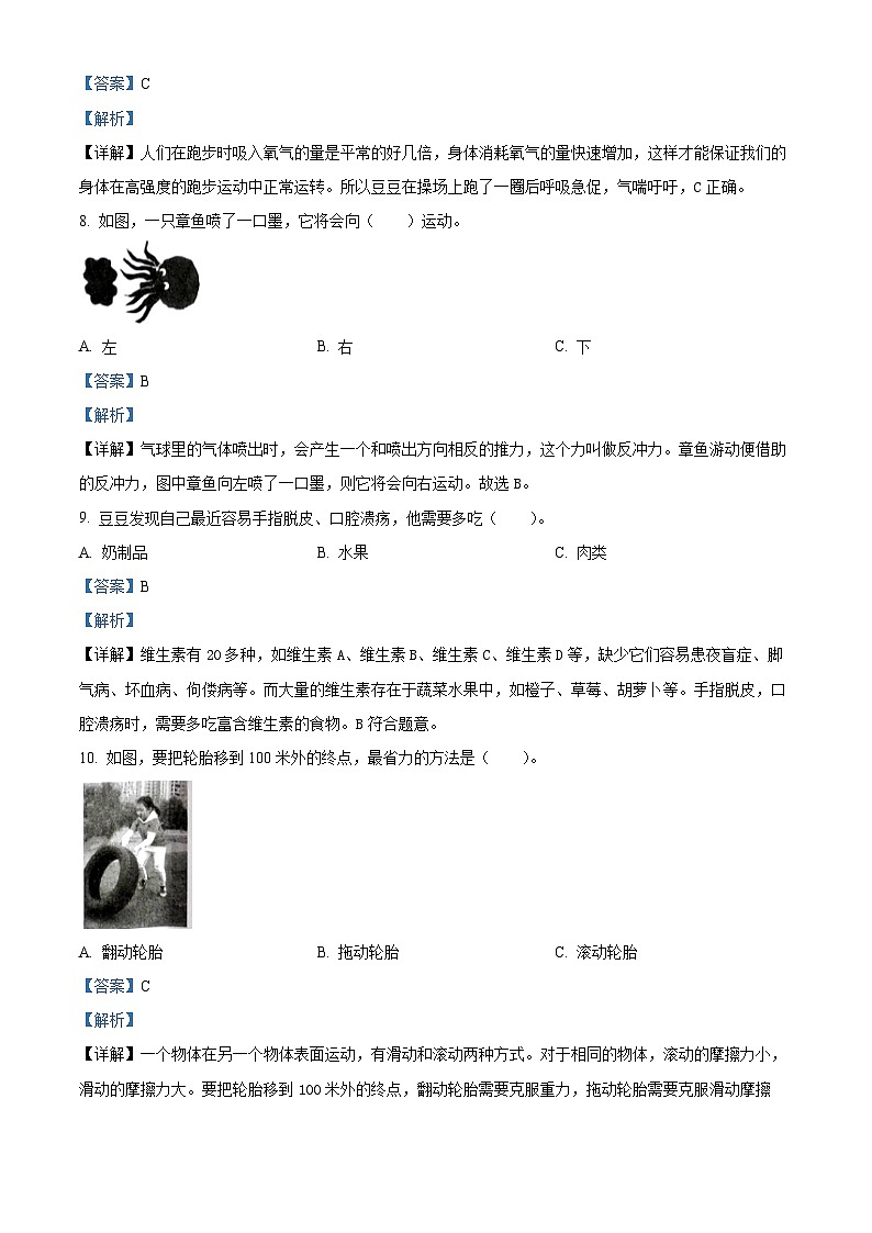 161,2023-2024学年浙江省台州市路桥区教科版四年级上册期末考试科学试卷03