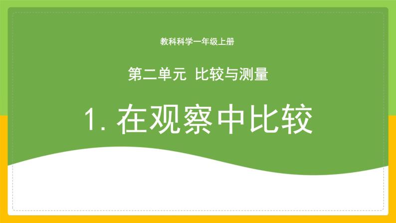 教科版 科学 一上 《在观察中比较》 课件+教案（含教学反思）01