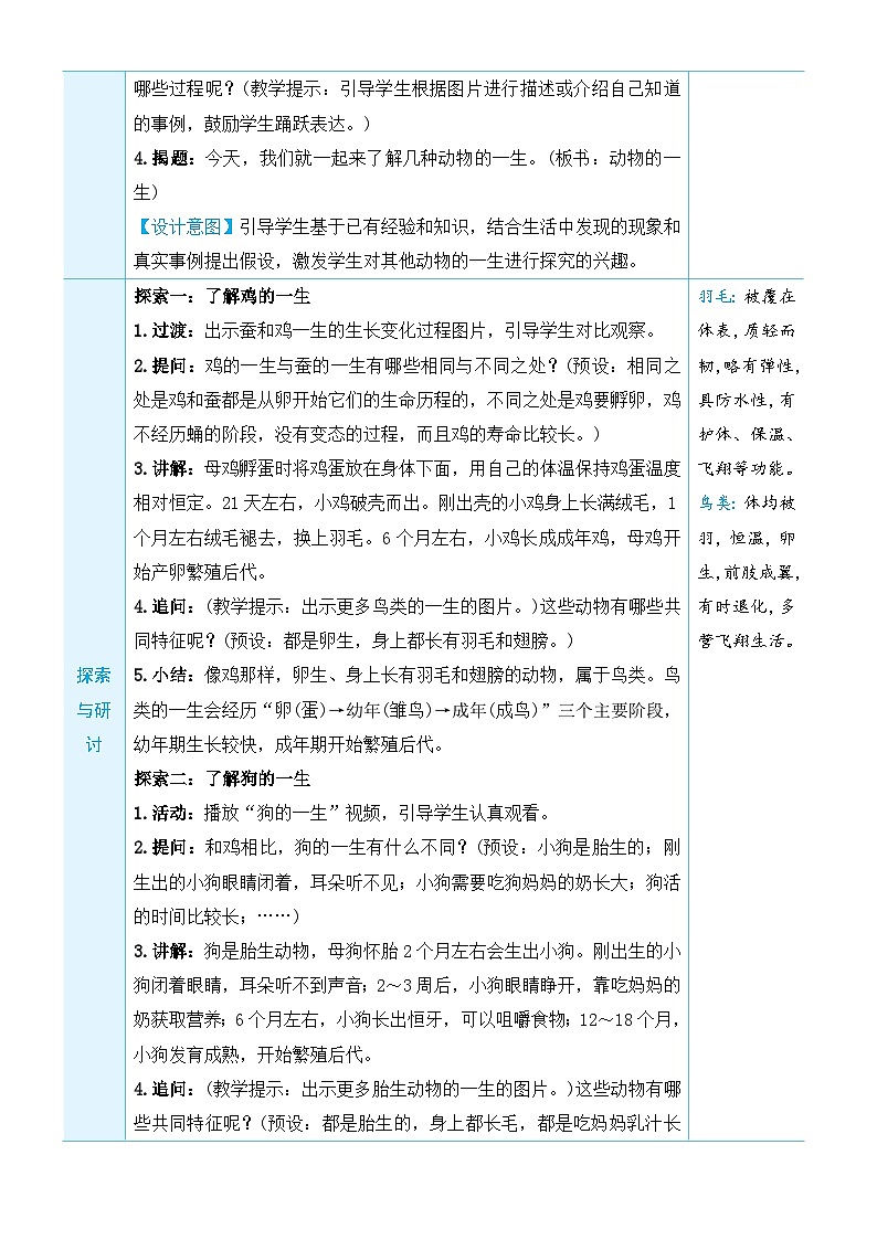 教科版科學(xué)三年級(jí)下冊(cè)第8課 動(dòng)物的一生教案第2頁