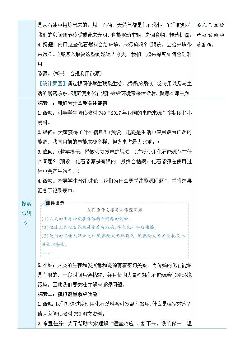 教科版科学五年级下册第5课 合理利用能源教案第2页