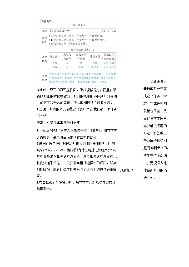 教科版(2017秋)科学六年级上册-3.5 灵活巧妙的剪刀教案03
