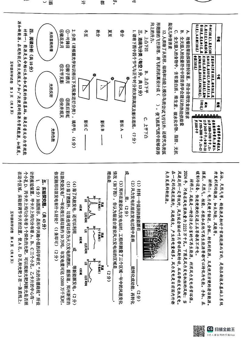 河南省邓州市金水区2023-2024学年五年级下学期期末考试科学试卷第2页
