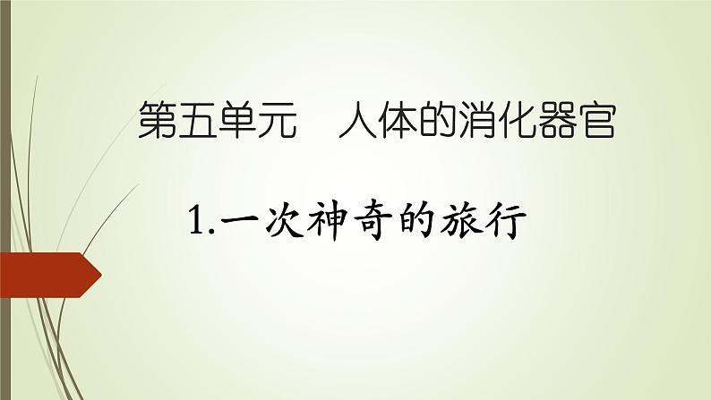 大象版小学科学四上第五单元 人体的消化器官1.一次神奇的旅行 课件01