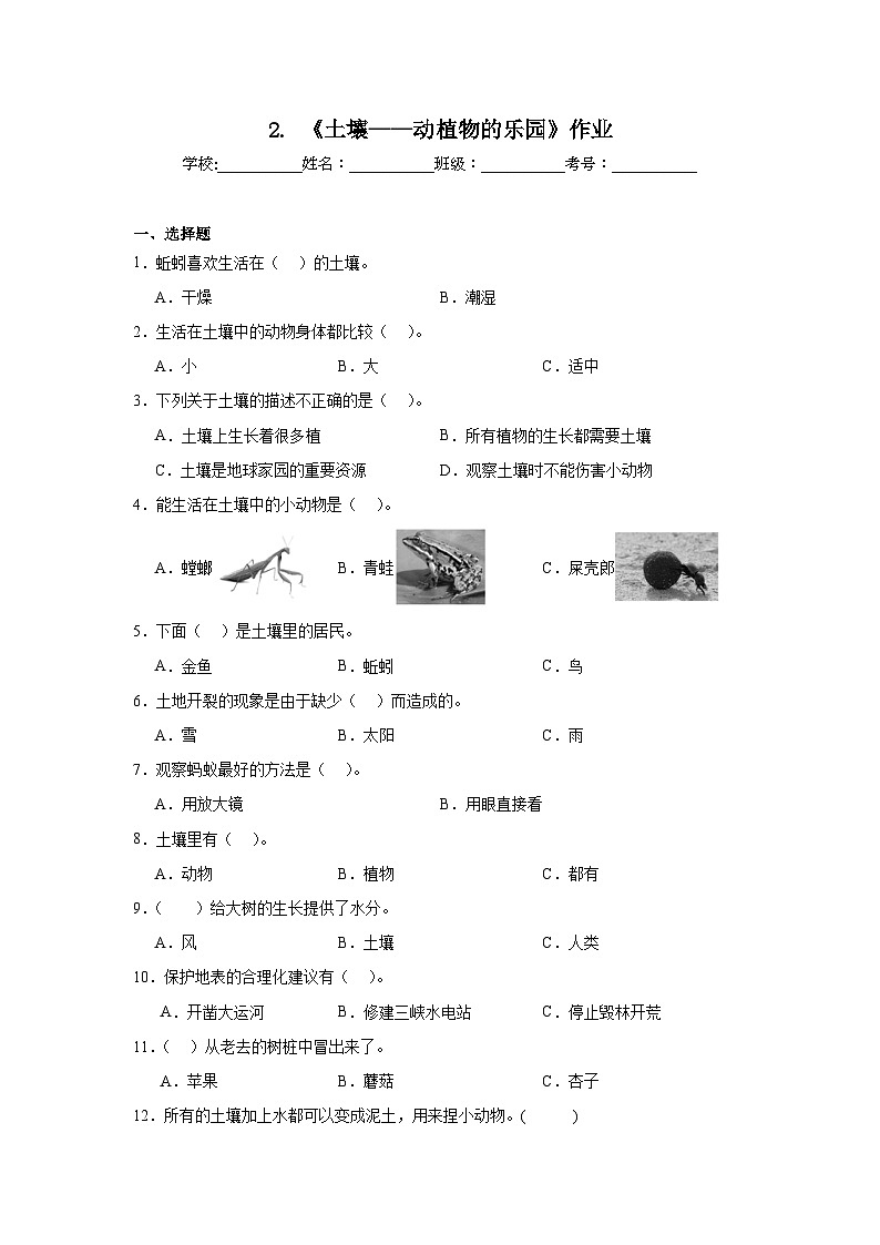 2.《土壤——动植物的乐园》作业01