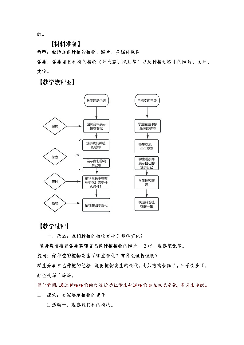 1.5 植物的变化(课件+教学设计)-2024-2025学年科学一年级上册教科版(2024)02