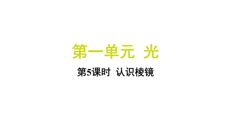 1.5 认识棱镜(习题课件)-2024-2025学年科学五年级上册教科版01