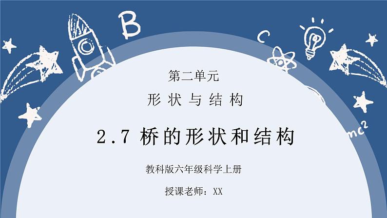 教科版六年级科学上册第二单元《工具和机械-桥的形状和结构》PPT课件第1页