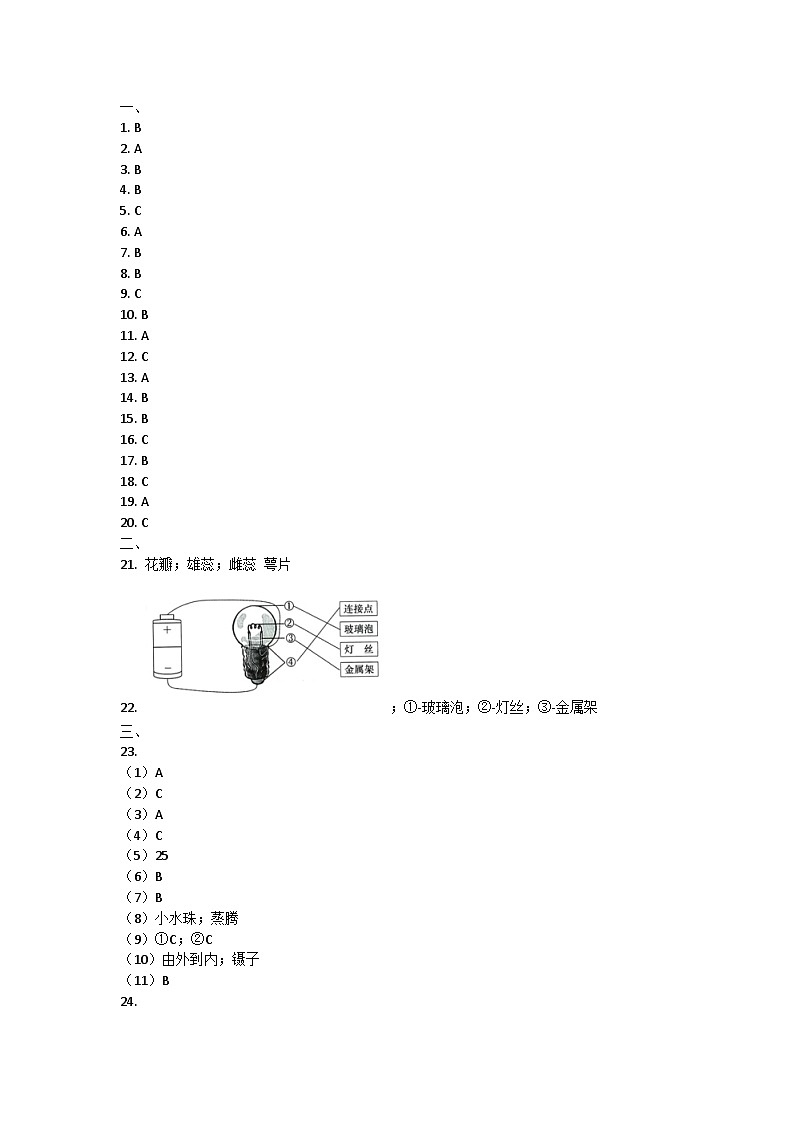 浙江省温州市苍南县2023-2024学年六年级下学期期中科学试题答案第1页