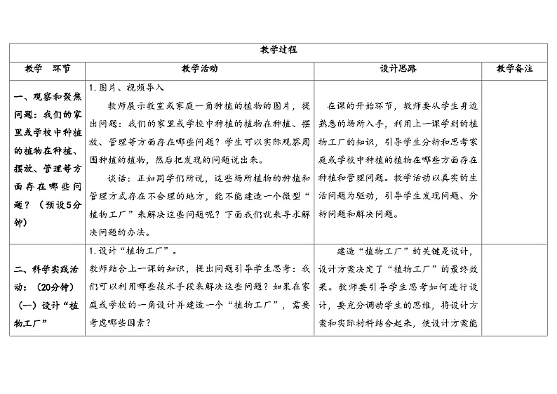 17.设计与建造“植物工厂”(教学设计) 2024-2025学年六年级上册科学人教鄂教版第3页