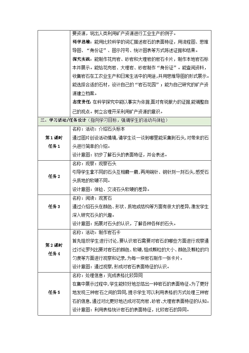 【大单元整体教学】第二单元《岩石与矿产》单元整体设计 第3页
