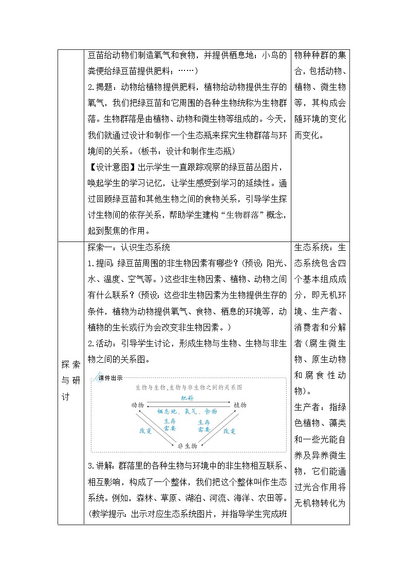 《设计和制作生态瓶》参考教案第2页