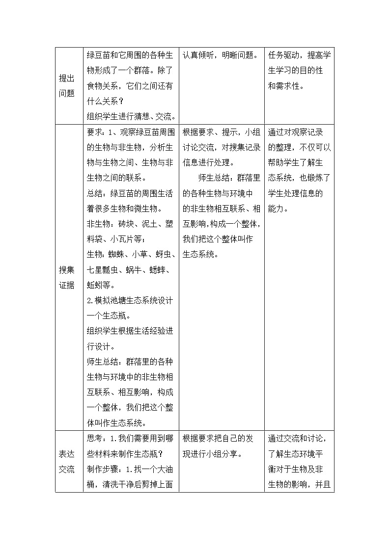 《设计和制作生态瓶》名师教案第2页