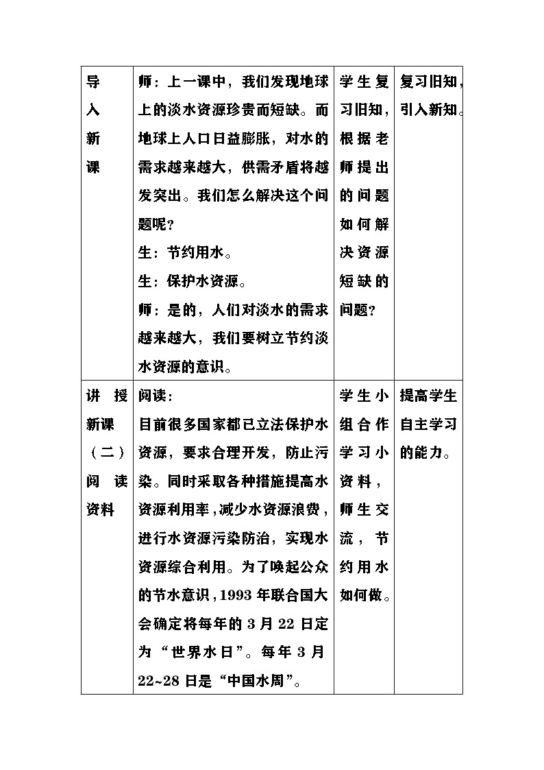 大象版(2017)科学四下 2.4《节约用水》教案第2页