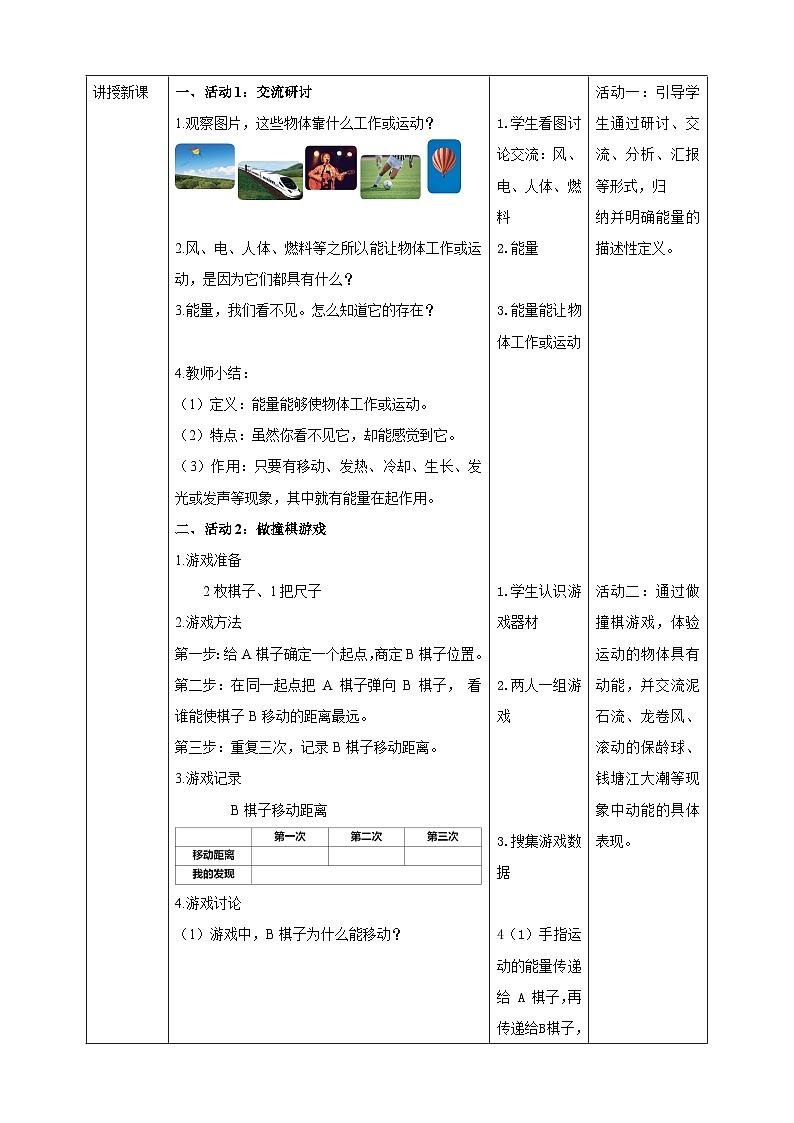 苏教版(2017)科学六下 1.1《什么是能量》教案第2页