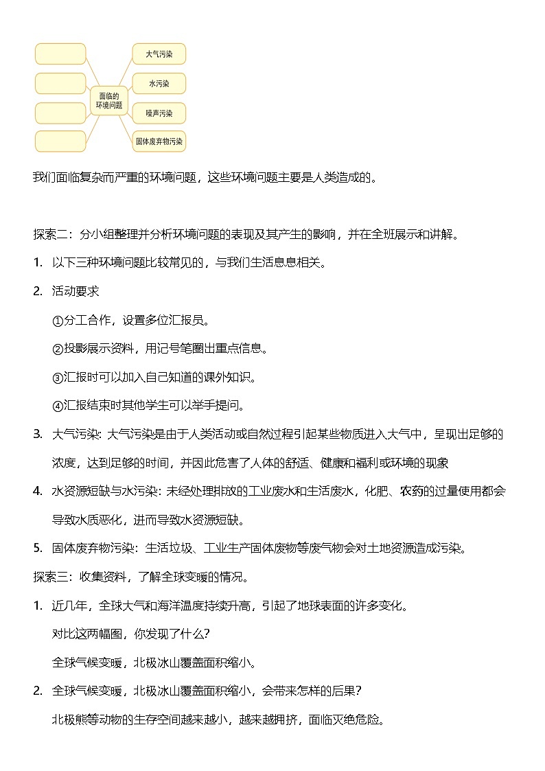 【核心素养】教科版科学五年级下册 3.2《我们面临的环境问题》教案第2页