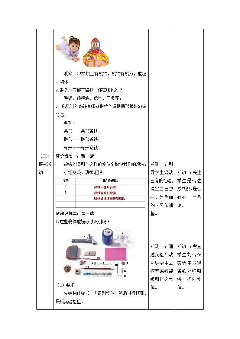 【核心素養(yǎng)】教科版科學二年級下冊 1.1《磁鐵能吸引什么》教案第2頁