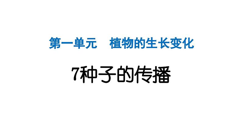 2024教科版科学四年级下册第一单元植物的生长变化7 种子的传播 作业课件ppt第1页