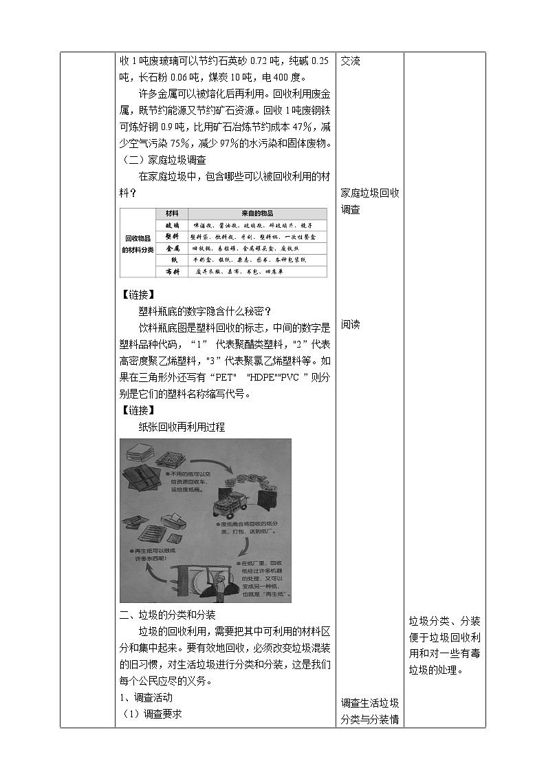 科教版科学六下4.4《分类和回收利用》教案第2页