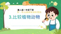 冀人版(2024)一年级下册(2024)3 比较植物和动物优秀ppt课件