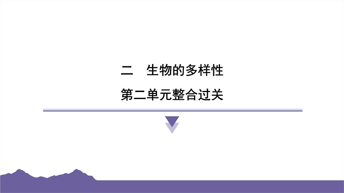 教科版(2017)科学六年级下册 第二单元生物的多样性 整合过关(习题课件)第1页