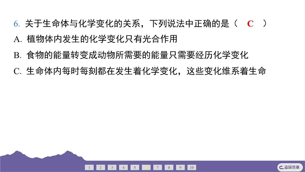 教科版(2017)科学六年级下册 4.6 生命体中的化学变化(习题课件)第6页