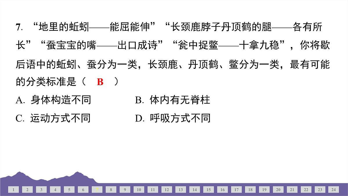 教科版(2017)科学六年级下册 期中测试(二)(习题课件)第7页