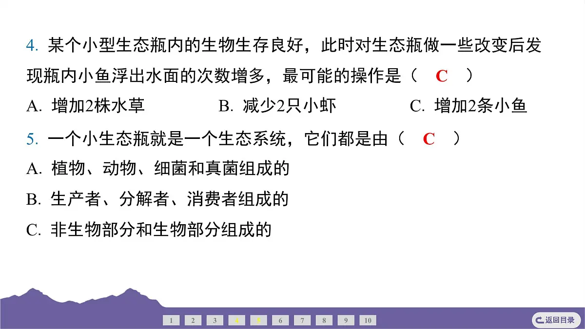 教科版(2017)科学五年级下册 1.7 设计和制作生态瓶(习题课件)第5页