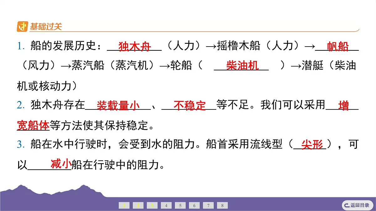 教科版(2017)科学五年级下册 2.1 船的历史(习题课件)第3页