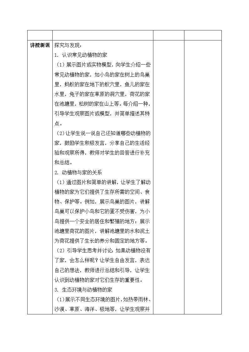 【核心素養(yǎng)目標】冀人版小學科學一年級下冊 《7.動植物的家》  教案第2頁