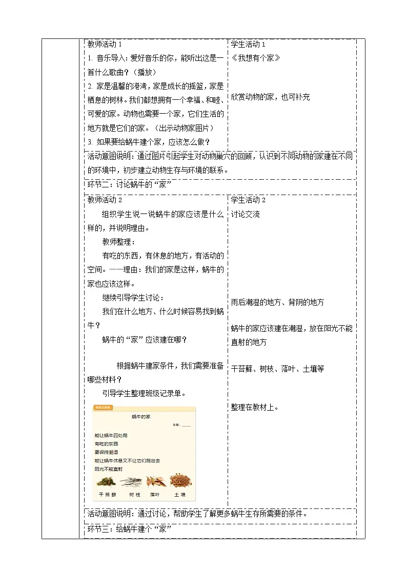 【大单元教学】2.3《给蜗牛建个“家”》课时教案第2页