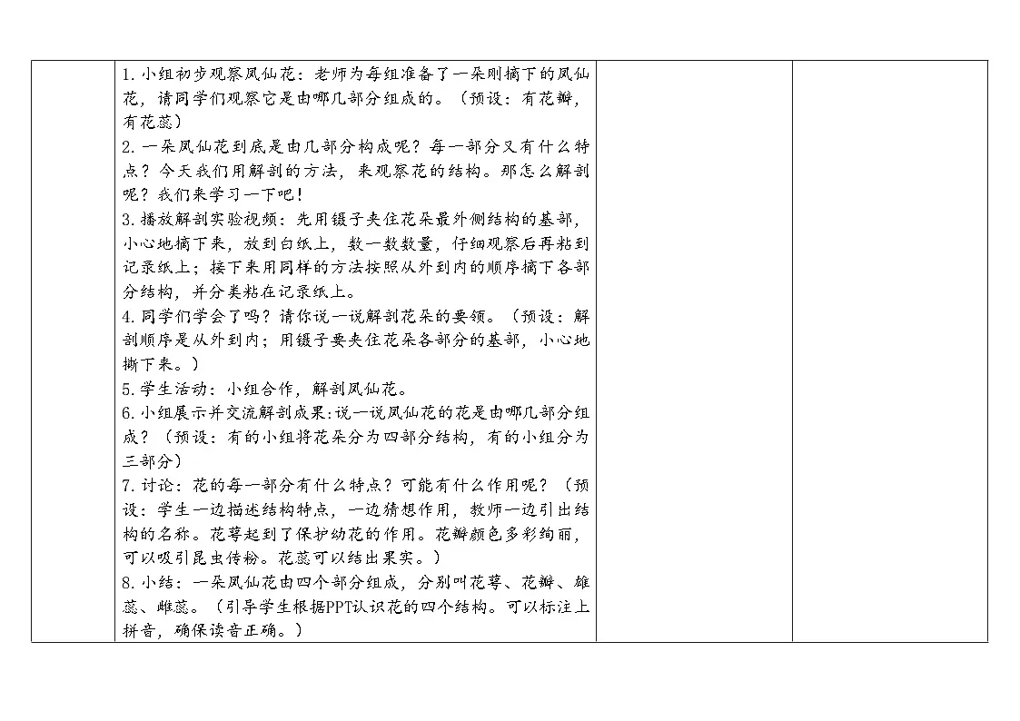 2024-2025学年教科版科学四年级下册教学设计 1.5.凤仙花开花了第3页