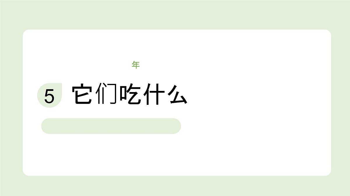 2024-2025学年教科版一年级下册教学课件 2-5《它们吃什么》第1页