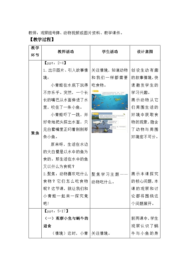 第5课 它们吃什么 教案 科学教科版(2024)一年级下册第2页
