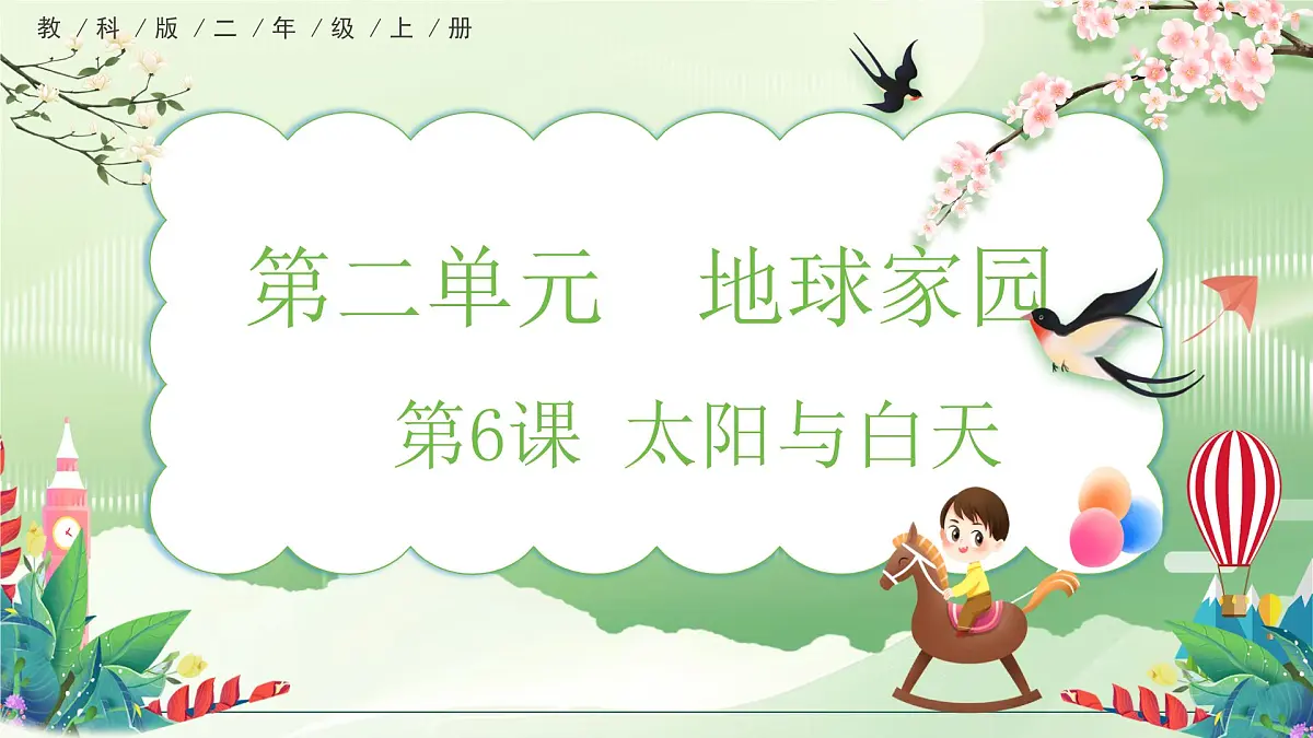 【核心素养】教科版小学科学 二年级上册 2.6 太阳与白天 课件第1页
