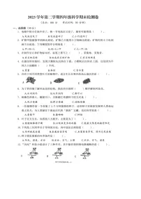 浙江省台州市玉环市2023-2024学年第二学期四年级科学期末试卷(教科版,无答案)