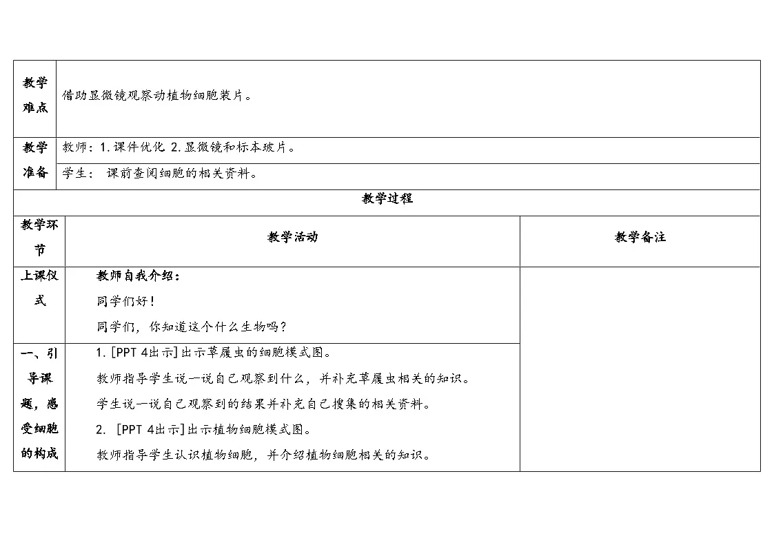 1.《细胞》教学设计 2025-2026学年秋青岛版六年级科学上册第2页