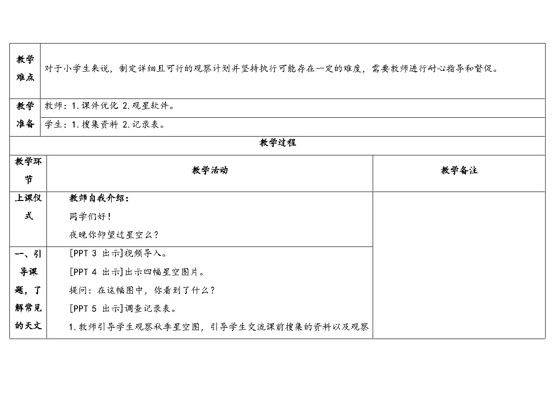 7.《秋季星空》教学设计 2025-2026学年青岛版六年级科学上册第2页