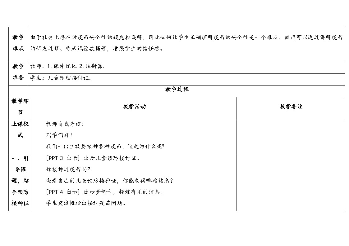 20.《接种疫苗》教学设计 2025-2026学年青岛版六年级科学上册第2页