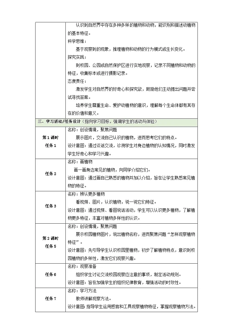 【大单元整体教学】第2单元《植物和动物》整体设计第3页