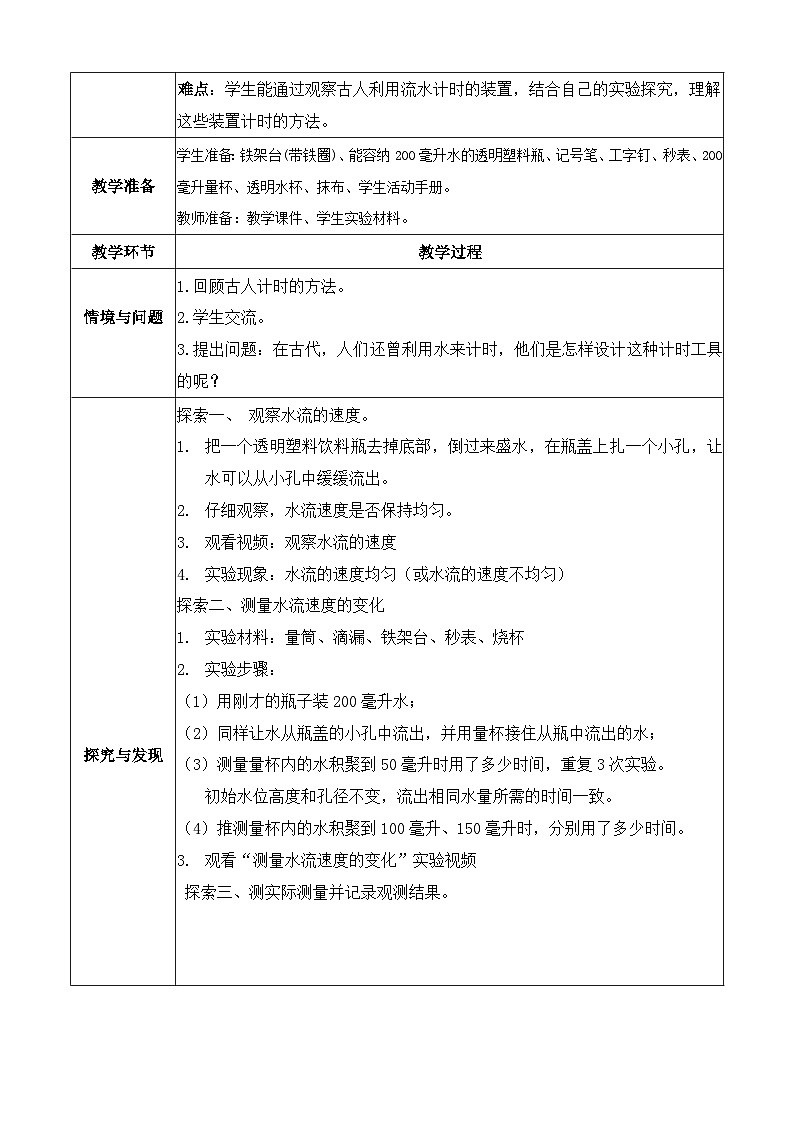 【任務型備課】教科版科學五上-3.2 用水計量時間（教案）第2頁
