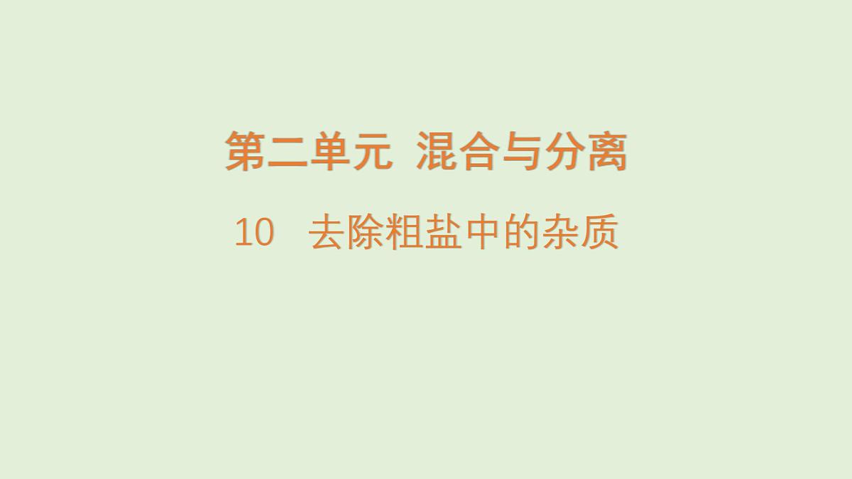 10.去除粗盐中的杂质(课件)2025-2026学年青岛版(54制)三年级科学上册第1页