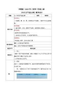 小学科学苏教版（2024）二年级上册（2024）1 今天天气怎么样教案设计