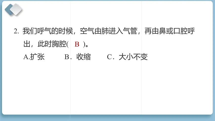 2025年教科版四年级科学上册 第二单元 呼吸与消化 综合素质达标(复习课件)第3页