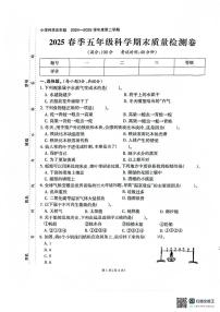 福建省泉州市2024-2025学年五年级下学期期末考试科学试题