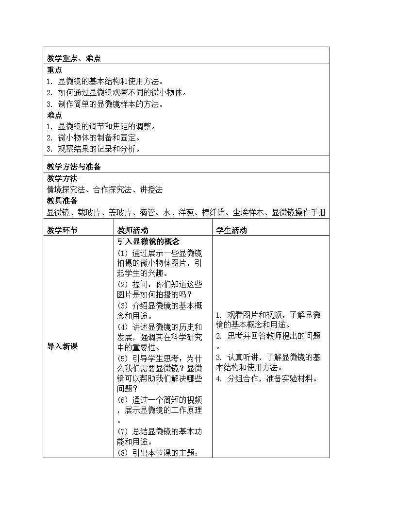 《微小世界:3 观察身边微小的物体》教学设计-2025-2026学年教科版科学六年级上册第2页