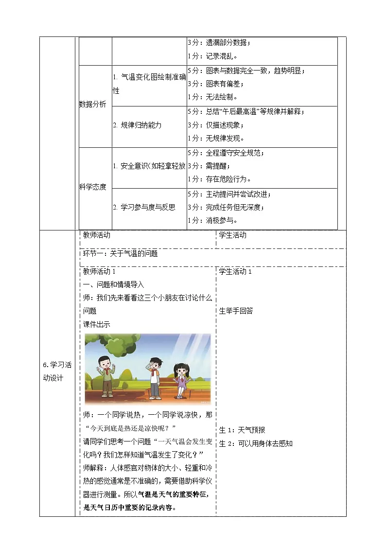 【教学评一体化】1.1《测量气温》课时教案第2页