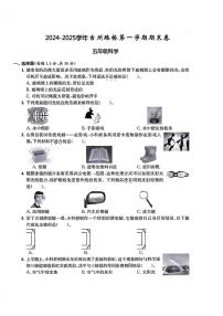 浙江省台州市路桥区2024-2025学年五年级上学期期末科学试题及答案