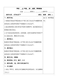 青岛版(六三制)(2024)三年级上册矿物和矿产表格教案