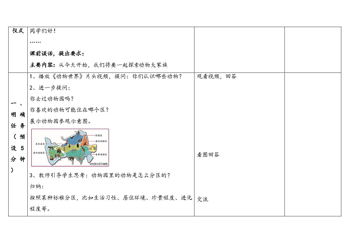 2025秋苏教版四年级科学上册1-1 给动物分类(表格式教案及反思)第3页