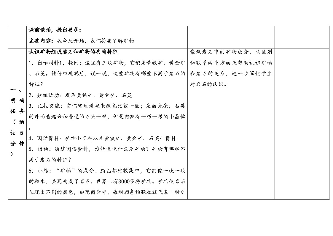 2025秋苏教版四年级科学上册5-2 认识矿物(表格式教案及反思)第3页